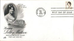 Honoring Dolley Madison Washington Social Leader First Lady 1809-1817 First Day Covers First Day Cover First Day Cover First Day Cover