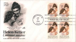 Helen Keller Centennial 1880-1980 First Day Cover