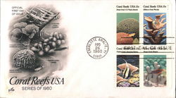 Coral Reefs USA Series of 1980 Block of Stamps First Day Covers First Day Cover First Day Cover First Day Cover