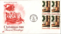 Christmas 1980 - Season's Greetings Block of Stamps First Day Cover