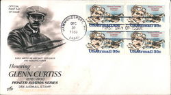 Honoring Glenn Curtiss Block of Stamps First Day Cover