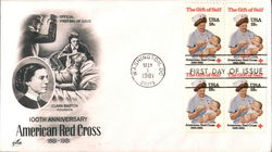 100th Anniversary American Red Cross 1881-1981 Block of Stamps First Day Cover