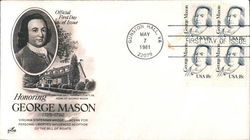 Honoring George Mason 1725-1792 Block of Stamps First Day Covers First Day Cover First Day Cover First Day Cover