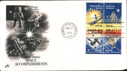 United Space Space Accomplishments Block of Stamps First Day Cover