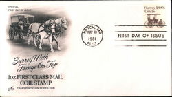 Surrey With Fringe on Top - 1oz. First Class Mail Coil Stamp - Transportation Series 1981 First Day Covers First Day Cover First First Day Cover