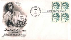 Rachel L. Carson, Science Writer and Biologist Block of Stamps First Day Covers First Day Cover First Day Cover First Day Cover