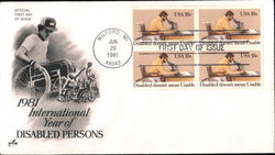 1981 International Year of Disabled Persons Block of Stamps First Day Covers First Day Cover First Day Cover First Day Cover