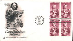 Honoring Babe Didrikson Zaharias Block of Stamps First Day Cover