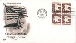 Change of Rate Postage "C" Issue Block of Stamps First Day Covers First Day Cover First Day Cover First Day Cover