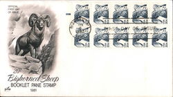 20¢ Bighorn Sheep Booklet Pane Stamp 1981 Block of Stamps First Day Covers First Day Cover First Day Cover First Day Cover