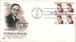 Honoring Dr. Ralph J. Bunche - Scholar - Statesman - Diplomat - Great Americans Series Block of Stamps First Day Covers First Da First Day Cover