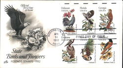 State Birds and Flowers Postage Stamps - 1982 Block of Stamps First Day Cover