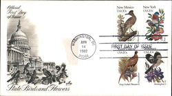 State Birds and Flowers Block of Stamps First Day Cover