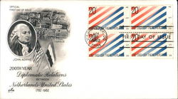 200th Year Diplomatic Relations between Netherlands-United States 1782-1982 Block of Stamps First Day Covers First Day Cover Fir First Day Cover