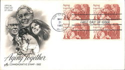 Aging Together Commemorative Stamp 1982 Block of Stamps First Day Covers First Day Cover First Day Cover First Day Cover