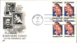 Honoring the Barrymore Family and the Performing Arts Block of Stamps First Day Covers First Day Cover First Day Cover First Day Cover