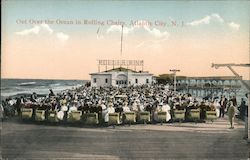 Out Over the Ocean in Rolling Chairs Atlantic City, NJ Postcard Postcard Postcard