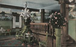 Living Hall, Young's Residence on Million Dollar Pier Atlantic City, NJ Postcard Postcard Postcard