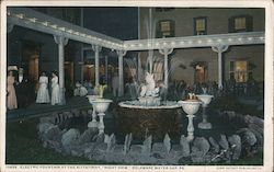 Electric Fountain at the Kittatinny, Night View Delaware Water Gap, PA Postcard Postcard Postcard