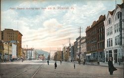 Penn Square, Looking East from 4th Street Reading, PA Postcard Postcard Postcard