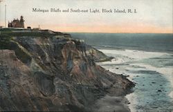 Mohegan Bluffs and South-east Light Block Island, RI Postcard Postcard Postcard