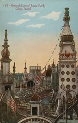 General Scene of Luna Park Postcard