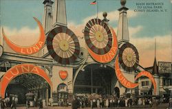 Main Entrance to Luna Park Coney Island, NY Postcard Postcard Postcard