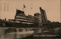 Whaleback Steamer, Christopher Columbus, Entering the Harbor MIlwaukee, WI Postcard Postcard Postcard