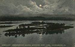 Moonlight, Independence Island Showing Fair View Harrisburg, PA Postcard Postcard Postcard