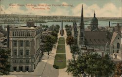 State Street Looking West from Capitol Building Postcard