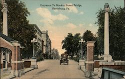 Entrance to Market Street Bridge Harrisburg, PA Postcard Postcard Postcard