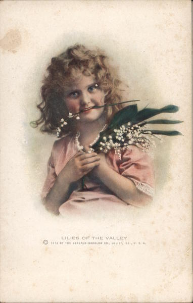 Lilies of the Valley Girls Postcard