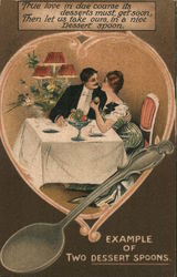 Example of Two Dessert Spoons Couples Postcard Postcard Postcard