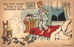 They keep things alive at our boarding house! Comic, Funny Postcard Postcard Postcard