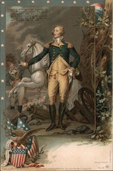 George Washington With a White Horse President's Day Postcard Postcard Postcard