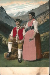 Couple in Native Costume Postcard