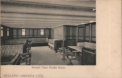 Second Class Smoke Room, Holland-America Line Postcard