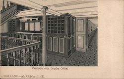 Vestibule With Inquiry Office: Holland America Line Postcard