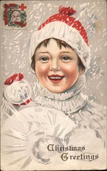 Christmas Greetings Children Postcard Postcard Postcard