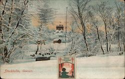 Winter Scene Stockholm, Sweden Postcard Postcard Postcard