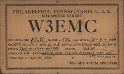 W3EMC, Philadelphia, Pennsylvania Postcard