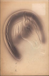 Embossed horse and horseshoe Postcard Postcard Postcard