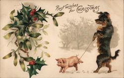 Best Wishes for Christmas Postcard