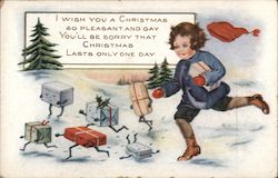 I wish you a Christmas so pleasant and gay Children Postcard Postcard Postcard