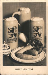 Lowenbrau and Brats: Happy New Year Postcard