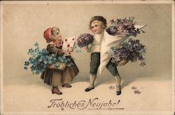 Frohliches Neujahr! Children Postcard Postcard Postcard