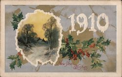 1910 New Years Wishes Postcard