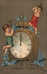 Angels Ringing Clock Bell Angels & Cherubs Postcard Postcard Postcard