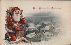 Best Wishes for Christmas Santa Claus Postcard Postcard Postcard