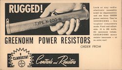 Greenohm Power Resisters Advertising Postcard Postcard Postcard